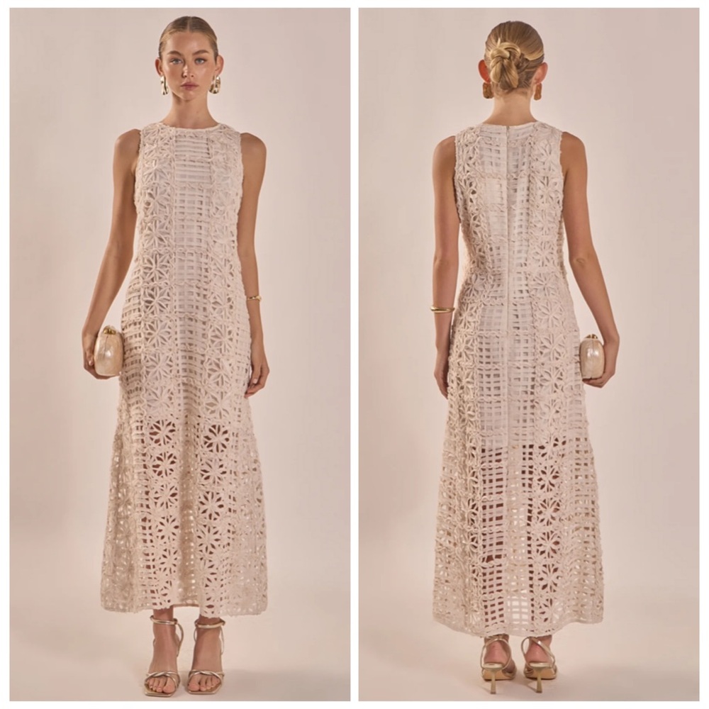 Endless Rose textured sleeveless maxi dress ivory - Picture 12 of 16